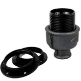Zestaw oprawki E27 bakelitowej na złączce z czarnego żeliwa ekonomicznego 1/2'' (15x21mm) z gwintem wewnętrznym