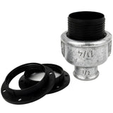 Zestaw oprawki E27 termoplastycznej na złączce z żeliwa ocynkowanego 1/2'' (15x21mm) z gwintem wewnętrznym