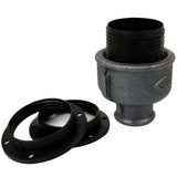 Zestaw oprawki E27 termoplastycznej na złączce z czarnego żeliwa ekonomicznego 1/2'' (15x21mm) z gwintem wewnętrznym