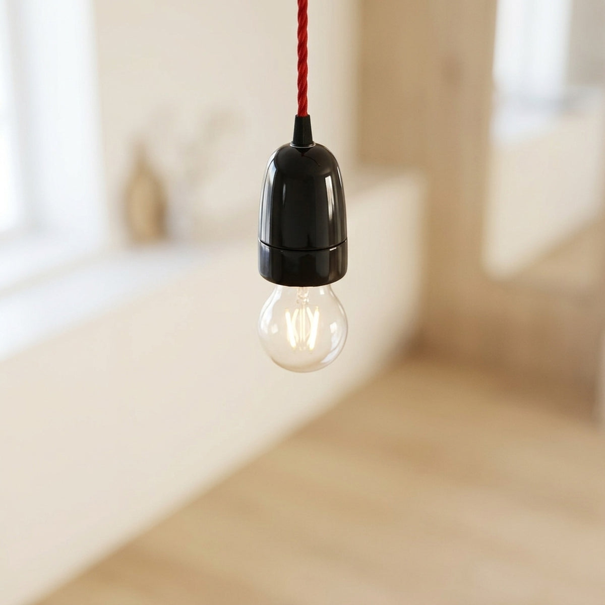 Oprawka E40 porcelanowa — Czarny