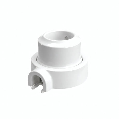 Zestaw: porcelanowe gniazdo ścienne i podstawa — Francuskie 2P+T 16 A / Biały / 1 wyjście