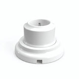 Zestaw: porcelanowe gniazdo ścienne i podstawa — Francuskie 2P+T 16 A / Biały / Płaska Ø 100 mm