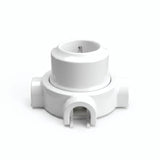 Zestaw: porcelanowe gniazdo ścienne i podstawa — Francuskie 2P+T 16 A / Biały / 3 wyjścia