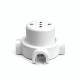 Zestaw: porcelanowe gniazdo ścienne i podstawa — Włoskie 2P+T 10/16 A / Biały / 3 wyjścia