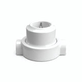 Zestaw: porcelanowe gniazdo ścienne i podstawa — Schuko 2P+T 16 A / Biały / 2 wyjścia w linii