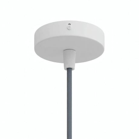 Mini rozeta cylindryczna z metalu, Ø 83 mm — 1 otwór centralny / Stożkowy termoplastyczny / Biały matowy
