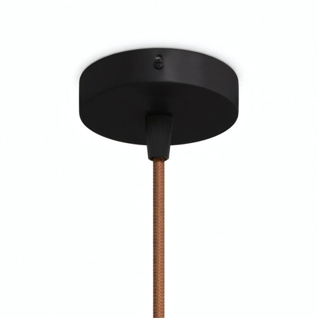 Mini rozeta cylindryczna z metalu, Ø 83 mm — 1 otwór centralny / Stożkowy termoplastyczny / Czarny