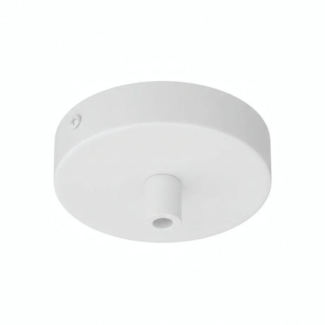 Mini rozeta cylindryczna z metalu, Ø 83 mm — 1 otwór centralny / Cylindryczny metalowy / Biały matowy