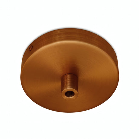 Mini rozeta cylindryczna z metalu, Ø 83 mm — 1 otwór centralny / Cylindryczny metalowy / Miedź satynowa