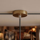 Mini rozeta cylindryczna z metalu, Ø 83 mm — 1 otwór centralny i 2 boczne / Stożkowy termoplastyczny / Brąz satynowy