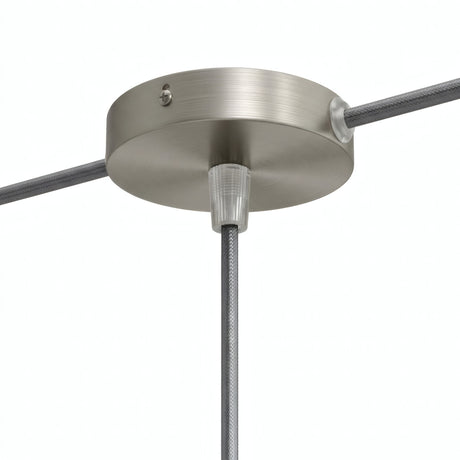 Mini rozeta cylindryczna z metalu, Ø 83 mm — 1 otwór centralny i 2 boczne / Stożkowy termoplastyczny / Tytan satynowy