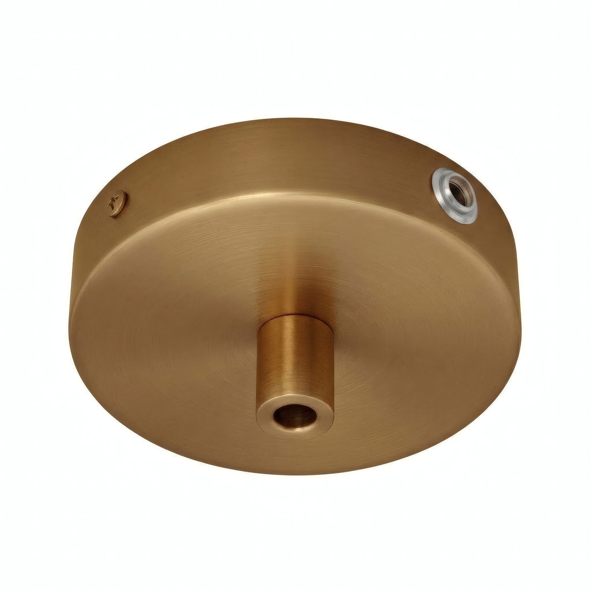 Mini rozeta cylindryczna z metalu, Ø 83 mm — 1 otwór centralny i 2 boczne / Cylindryczny metalowy / Brąz satynowy