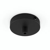 Mini rozeta cylindryczna z metalu, Ø 83 mm — 1 otwór centralny i 2 boczne / Cylindryczny metalowy / Czarny