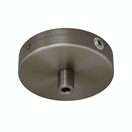 Mini rozeta cylindryczna z metalu, Ø 83 mm — 1 otwór centralny i 2 boczne / Cylindryczny metalowy / Tytan satynowy