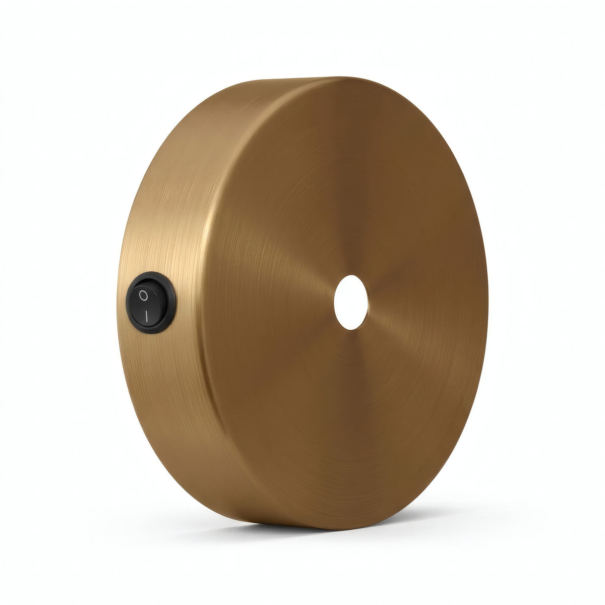 Mini rozeta cylindryczna z metalu z włącznikiem, Ø 83 mm — Brąz satynowy