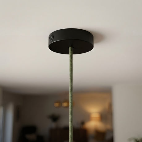 Mini rozeta cylindryczna z metalu z włącznikiem, Ø 83 mm — Czarny