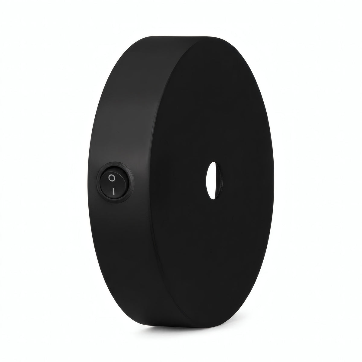 Mini rozeta cylindryczna z metalu z włącznikiem, Ø 83 mm — Czarny
