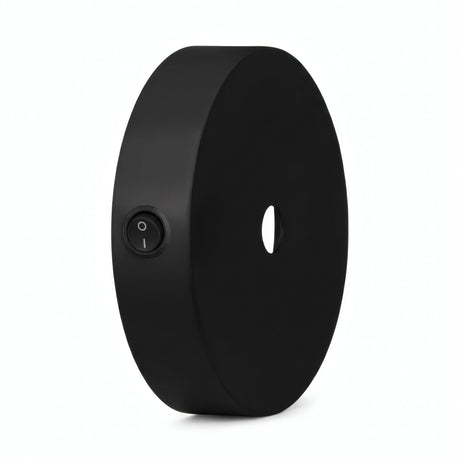 Mini rozeta cylindryczna z metalu z włącznikiem, Ø 83 mm — Czarny