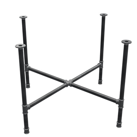 Podstawa stołu jadalnego, nogi krzyżakowe, żeliwo i stal Ø 34 mm, 116 × 116 cm, wysokość 75 cm
