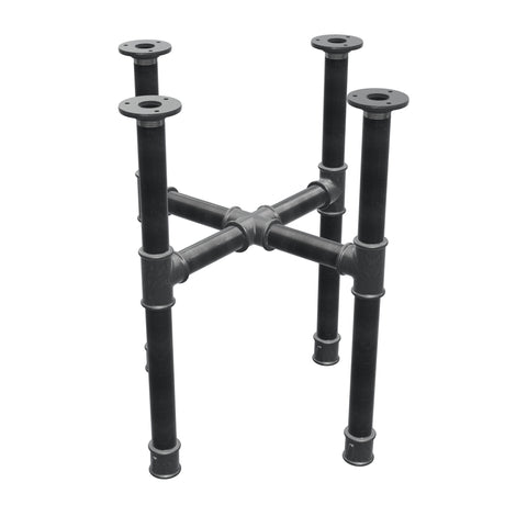Podstawa stolika kawowego, nogi krzyżakowe, żeliwo i stal Ø 34 mm, 46 × 46 cm, wysokość 52 cm