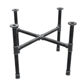 Podstawa stolika kawowego, nogi krzyżakowe, żeliwo i stal Ø 34 mm, 76 × 76 cm, wysokość 52 cm