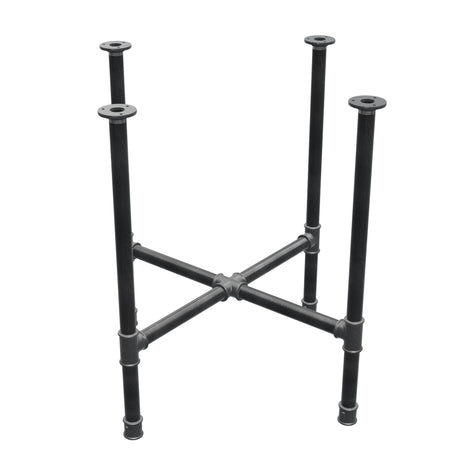 Podstawa stołu jadalnego, nogi krzyżakowe, żeliwo i stal Ø 34 mm, 76 × 76 cm, wysokość 75 cm