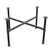 Podstawa stolika kawowego, nogi krzyżakowe, żeliwo i stal Ø 34 mm, 96 × 96 cm, wysokość 52 cm