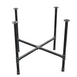 Podstawa stołu jadalnego, nogi krzyżakowe, żeliwo i stal Ø 34 mm, 96 × 96 cm, wysokość 75 cm