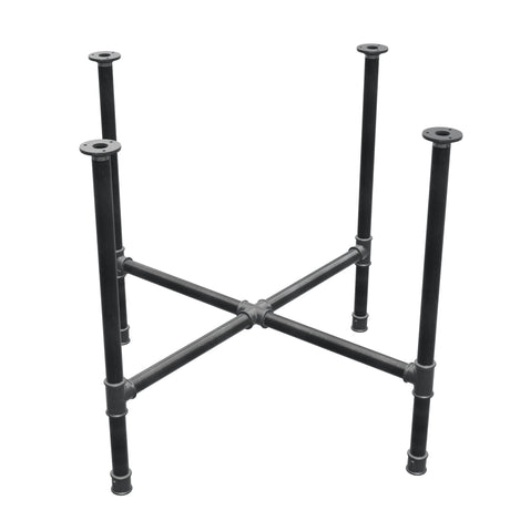 Podstawa stołu jadalnego, nogi krzyżakowe, żeliwo i stal Ø 34 mm, 96 × 96 cm, wysokość 75 cm
