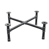 Podstawa stolika kawowego, nogi krzyżakowe, żeliwo i stal Ø 42 mm, 101 × 101 cm, wysokość 34 cm