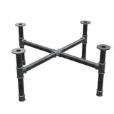 Podstawa stolika kawowego, nogi krzyżakowe, żeliwo i stal Ø 42 mm, 101 × 101 cm, wysokość 44 cm