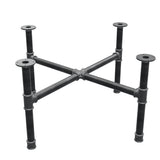 Podstawa stolika kawowego, nogi krzyżakowe, żeliwo i stal Ø 42 mm, 101 × 101 cm, wysokość 54 cm