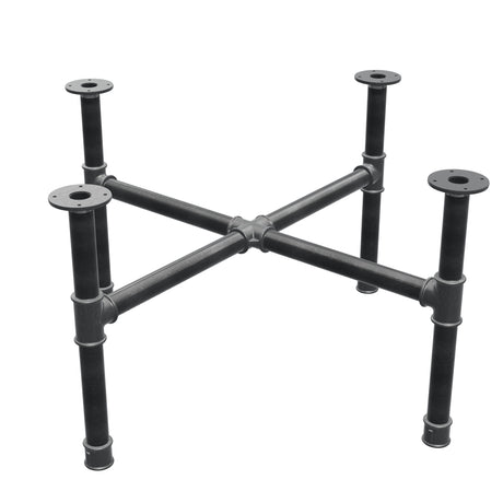 Podstawa stolika kawowego, nogi krzyżakowe, żeliwo i stal Ø 42 mm, 101 × 101 cm, wysokość 54 cm