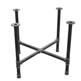 Podstawa stołu jadalnego, nogi krzyżakowe, żeliwo i stal Ø 42 mm, 101 × 101 cm, wysokość 74 cm