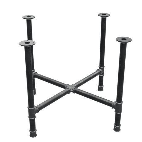 Podstawa stołu jadalnego, nogi krzyżakowe, żeliwo i stal Ø 42 mm, 101 × 101 cm, wysokość 74 cm