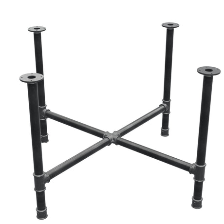 Podstawa stołu jadalnego, nogi krzyżakowe, żeliwo i stal Ø 42 mm, 121 × 121 cm, wysokość 74 cm