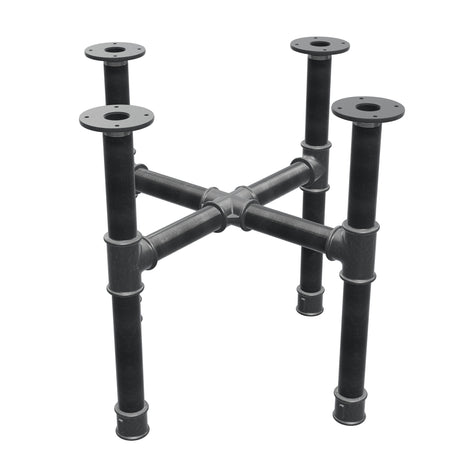 Podstawa stolika kawowego, nogi krzyżakowe, żeliwo i stal Ø 42 mm, 61 × 61 cm, wysokość 54 cm