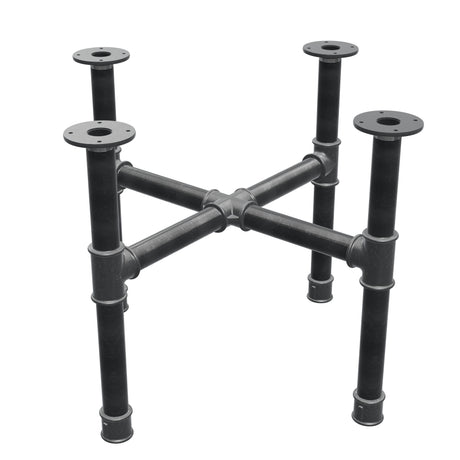 Podstawa stolika kawowego, nogi krzyżakowe, żeliwo i stal Ø 42 mm, 71 × 71 cm, wysokość 54 cm