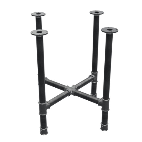 Podstawa stołu jadalnego, nogi krzyżakowe, żeliwo i stal Ø 42 mm, 71 × 71 cm, wysokość 74 cm