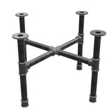 Podstawa stolika kawowego, nogi krzyżakowe, żeliwo i stal Ø 42 mm, 81 × 81 cm, wysokość 54 cm