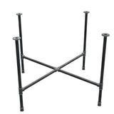 Podstawa stołu jadalnego, nogi krzyżakowe, żeliwo i stal Ø 27 mm, 115 × 115 cm, wysokość 74 cm