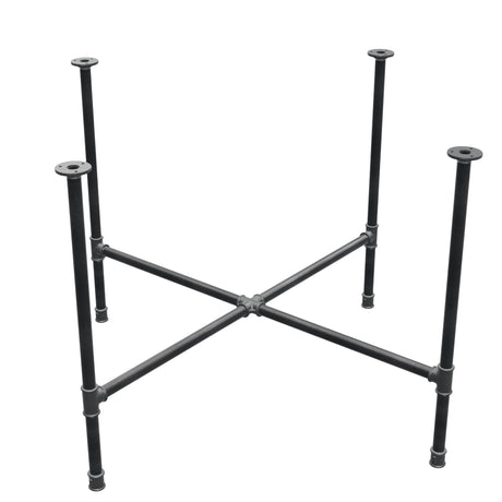 Podstawa stołu jadalnego, nogi krzyżakowe, żeliwo i stal Ø 27 mm, 115 × 115 cm, wysokość 74 cm