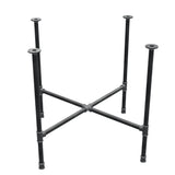 Podstawa stołu jadalnego, nogi krzyżakowe, żeliwo i stal Ø 27 mm, 95 × 95 cm, wysokość 74 cm