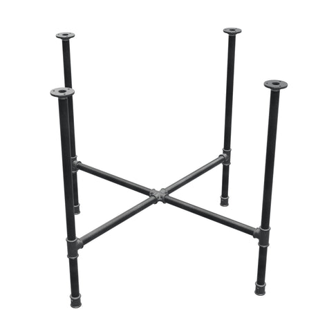 Podstawa stołu jadalnego, nogi krzyżakowe, żeliwo i stal Ø 27 mm, 95 × 95 cm, wysokość 74 cm