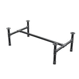 Podstawa stolika kawowego, rama w kształcie H, żeliwo i stal Ø 34 mm, 102 × 56 cm, wysokość 32 cm