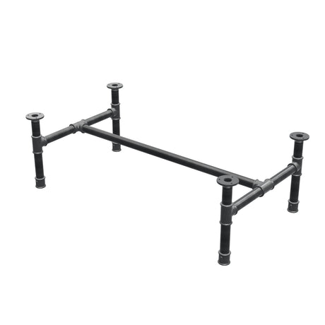 Podstawa stolika kawowego, rama w kształcie H, żeliwo i stal Ø 34 mm, 102 × 56 cm, wysokość 32 cm