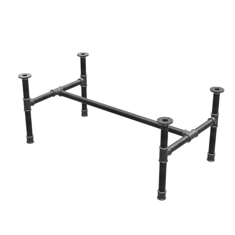 Podstawa stolika kawowego, rama w kształcie H, żeliwo i stal Ø 34 mm, 102 × 56 cm, wysokość 42 cm