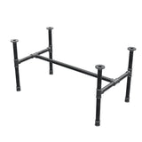 Podstawa stolika kawowego, rama w kształcie H, żeliwo i stal Ø 34 mm, 102 × 56 cm, wysokość 52 cm