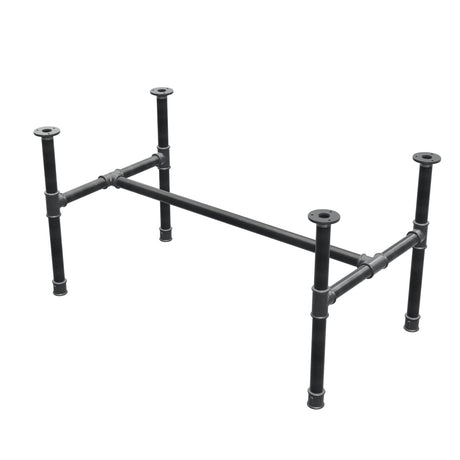 Podstawa stolika kawowego, rama w kształcie H, żeliwo i stal Ø 34 mm, 102 × 56 cm, wysokość 52 cm