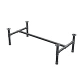 Podstawa stolika kawowego, rama w kształcie H, żeliwo i stal Ø 34 mm, 112 × 56 cm, wysokość 32 cm